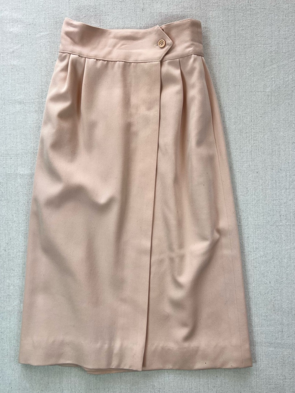 Vintage Harve Benard Soft Blush Pure Wool Business High-Waist Midi Skirt Size 4